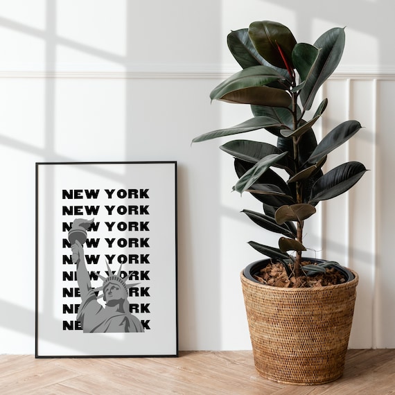 Black White New York Statue Of Liberty Pop Art Travel Decor Poster