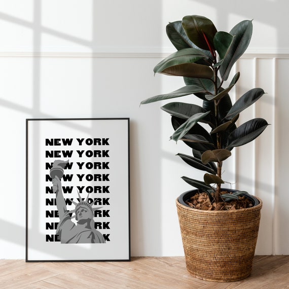 New York City Print Art Black And White Nyc Poster Cute Trendy Wall Decor Living Room