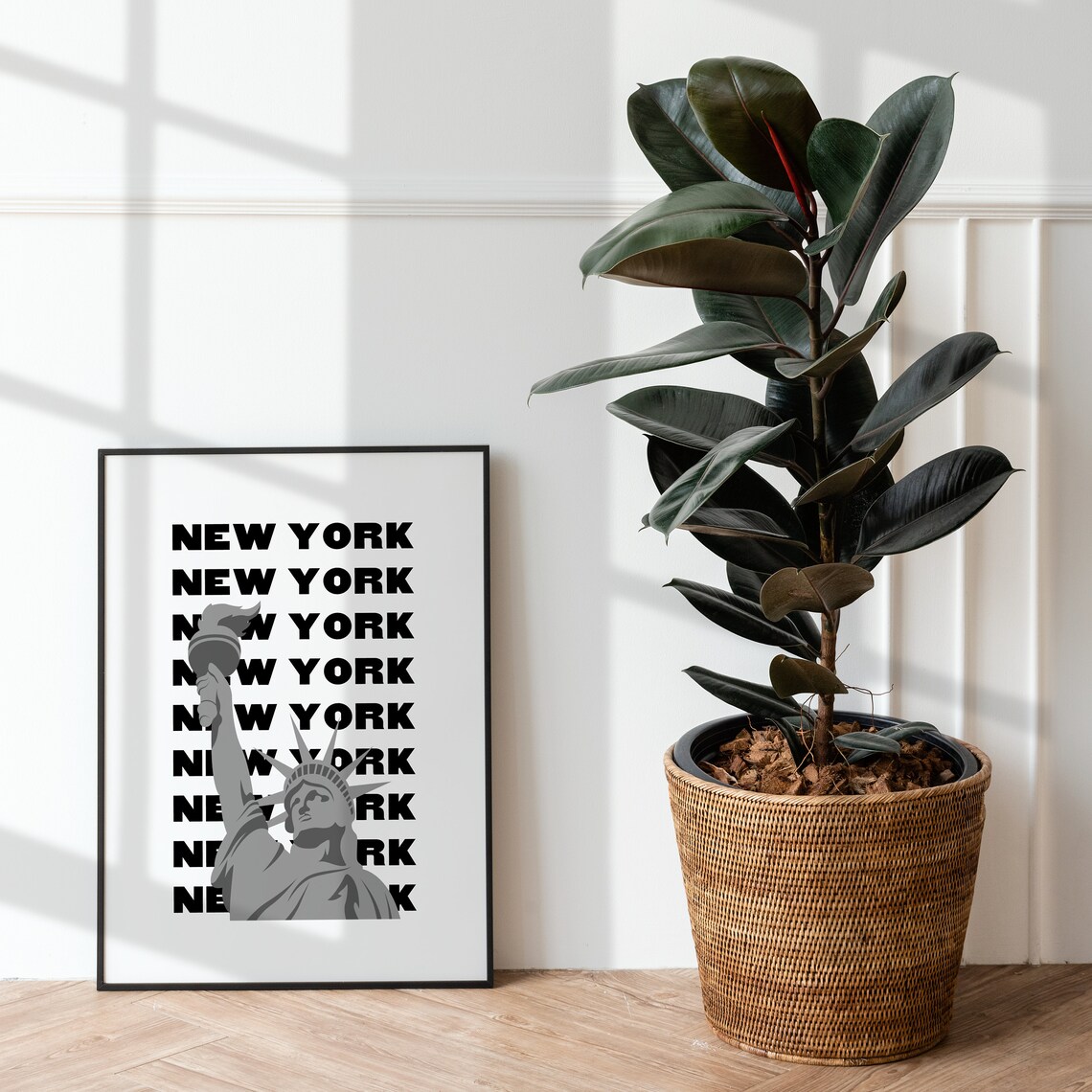 Black White New York Statue Of Liberty Pop Art Travel Decor Poster