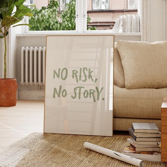 Minimalist Motivational Quote Print Green Trendy Poster