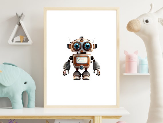 Cute Robot Wall Art Robot Art Print Boys Room Decor Robot Nursery Print Wall Art For Kids Room Robot Print Robot Poster