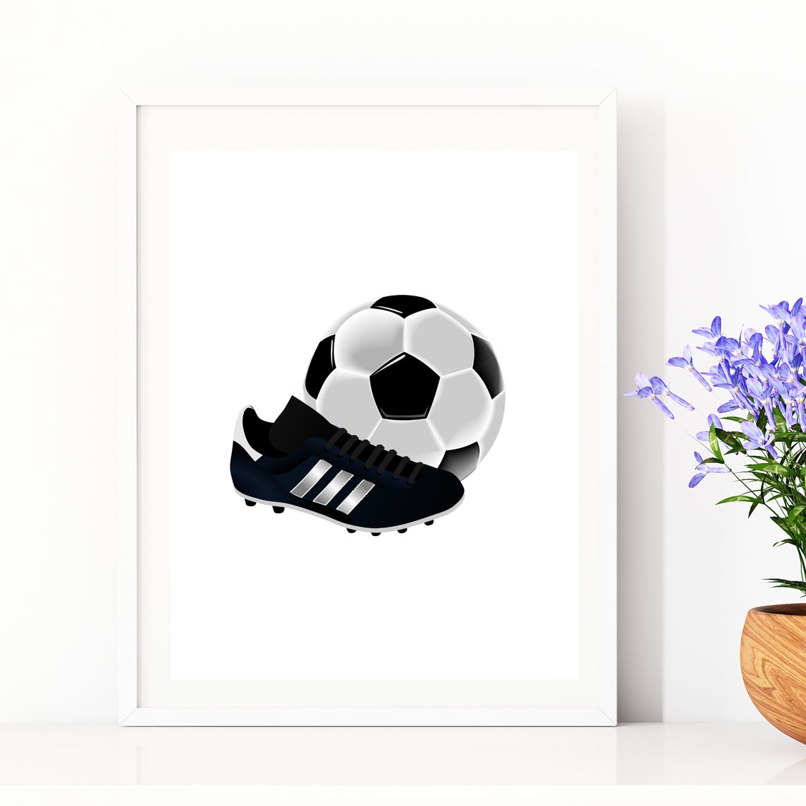 Soccer Art Print Sports Themed Bedroom Wall Decor Soccer Ball Art Sports Teen Bedroom Print Gift For Soccer Lover Pdf - Image 2