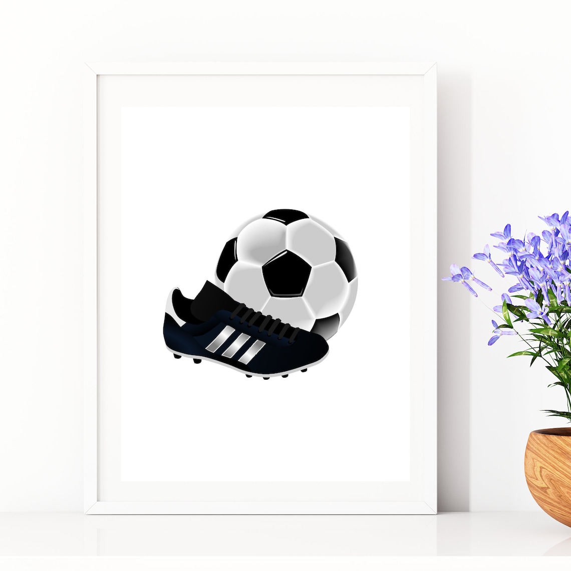 Soccer Ball and Cleat Graphic Sports Wall Poster for Teen Rooms - Image 2