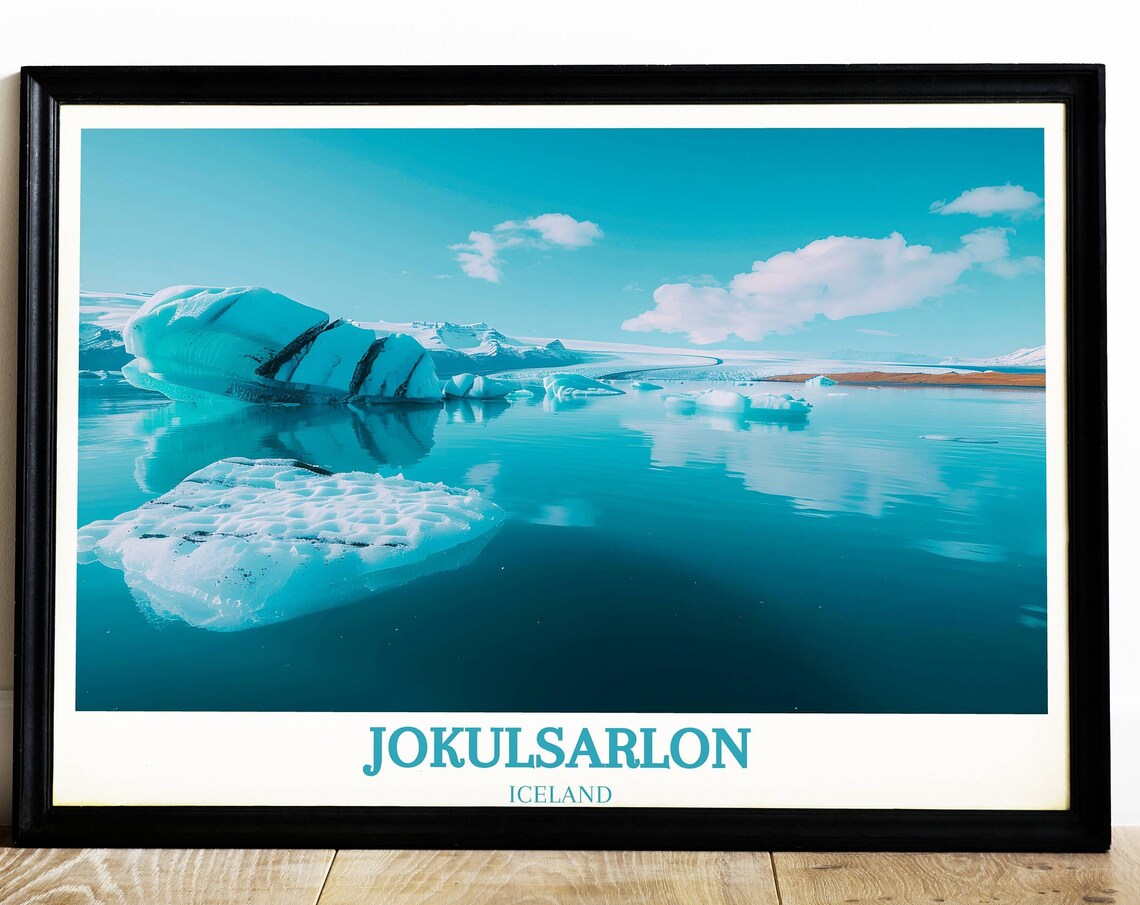 Jokulsarlon Iceland Glacier Lagoon Blue Drifting Icebergs Poster