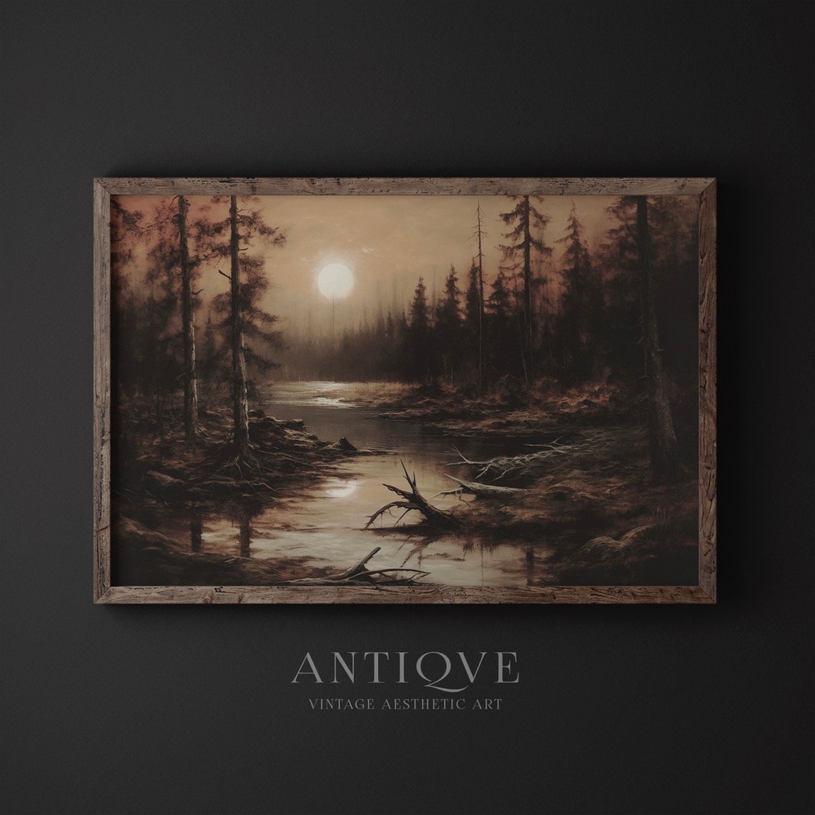 Halloween Spooky Forest Print Moonlit Night Forest Moody Decor Subtle Halloween Art 1033 - Image 2