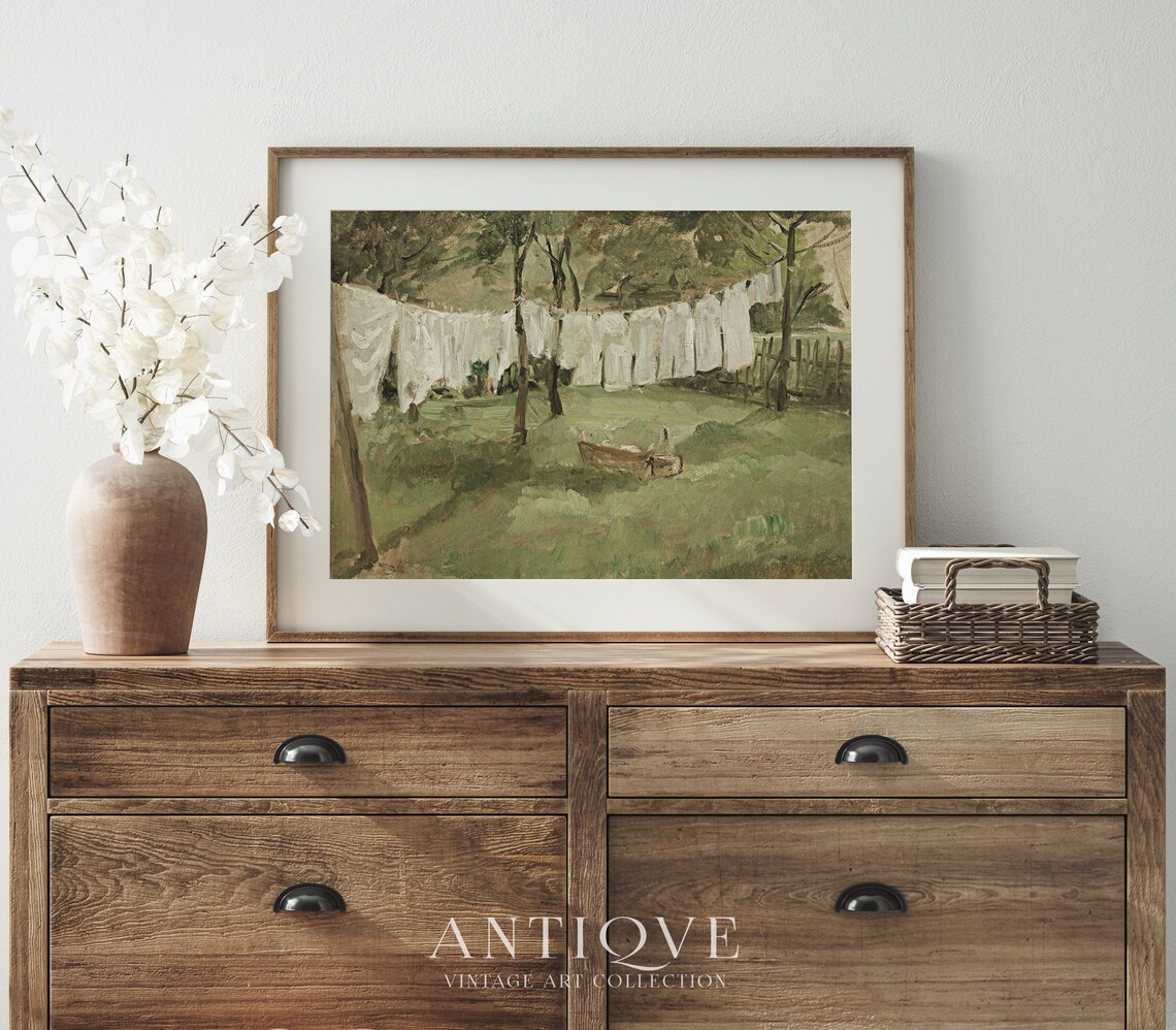 Vintage Laundry Room Painting, Farmhouse Decor - Image 4