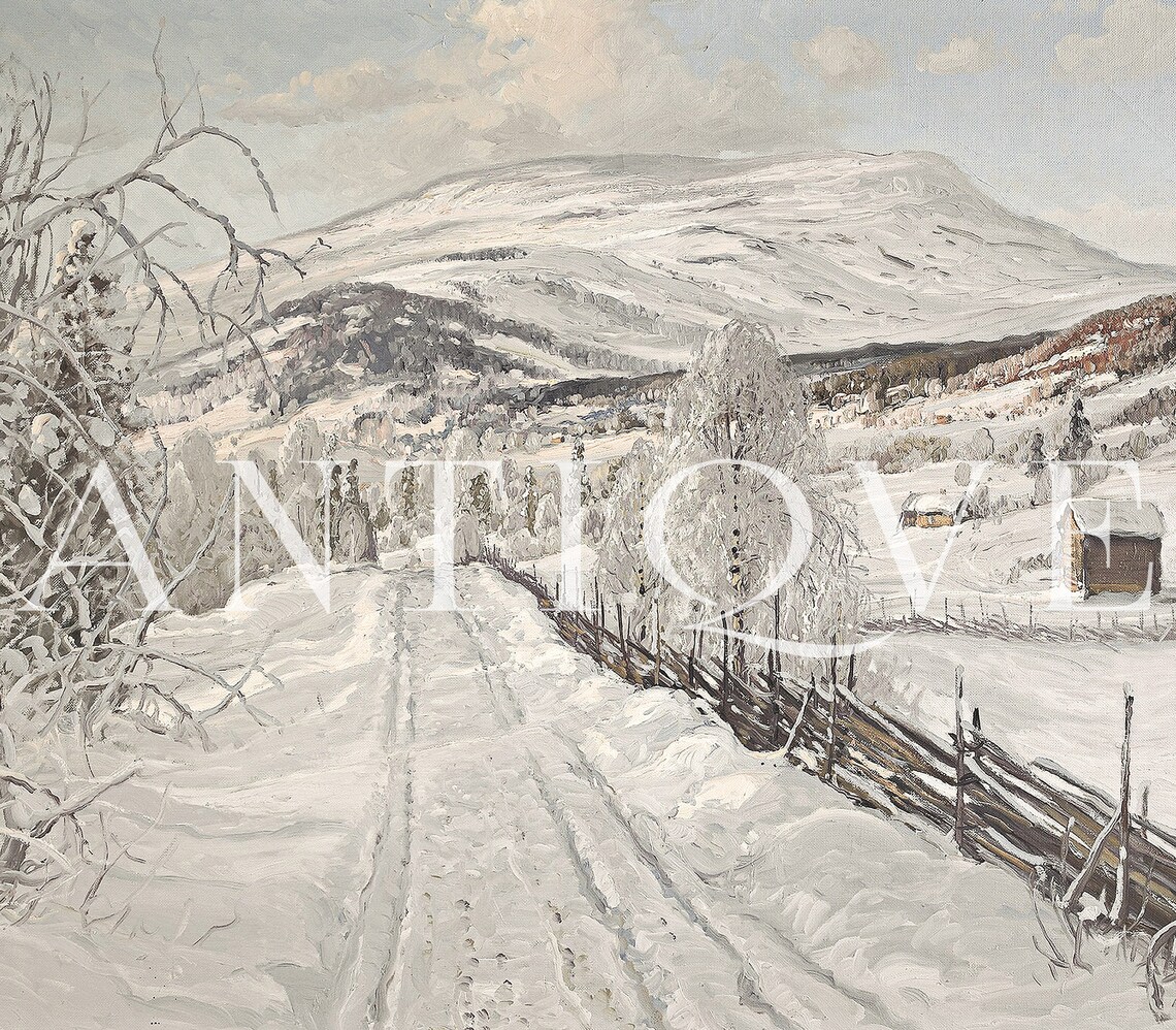 Snowy Winter Landscape, Country Wall Art - Image 4