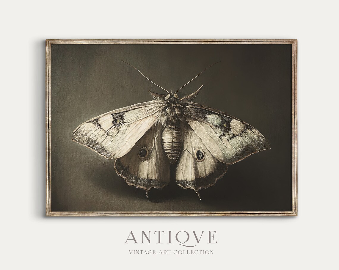Moth Painting Print, Dark Academia Wall Art - Image 2