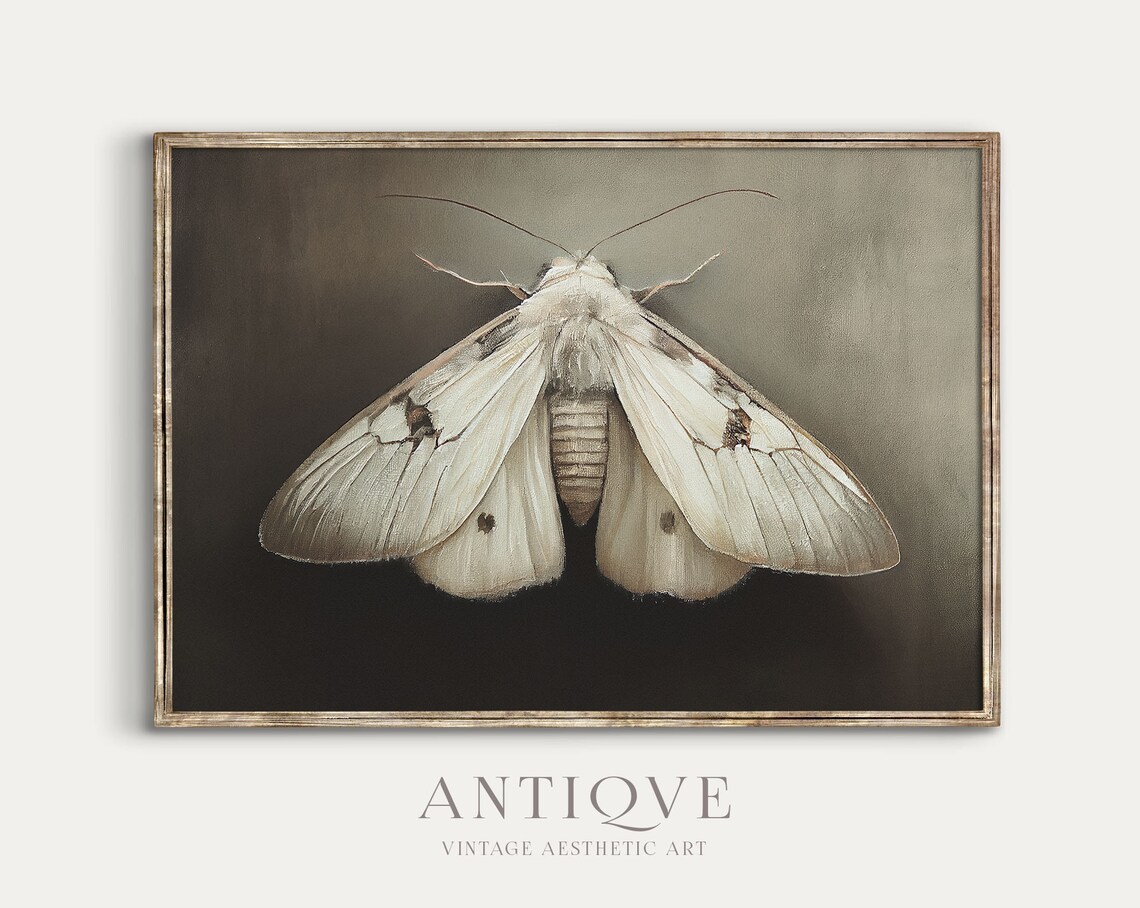Moth Painting Print, Light Academia Wall Art - Image 2