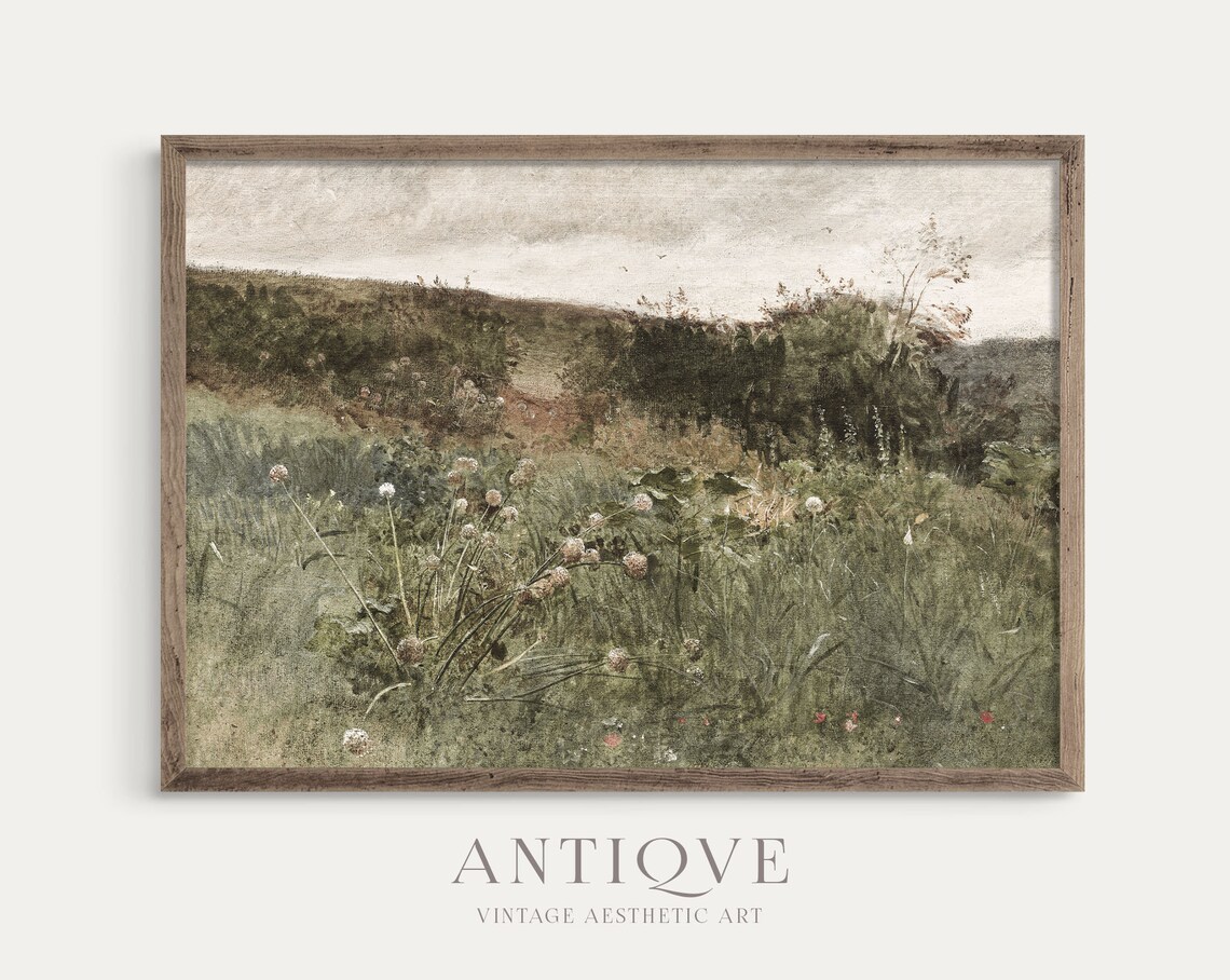 European Vintage Spring Meadow Poster Print