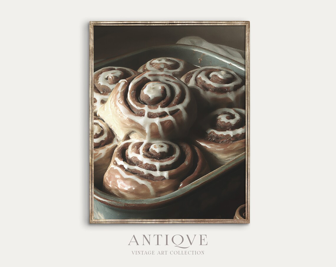 Cinnamon Rolls Painting, Vintage Kitchen Art Print - Image 2