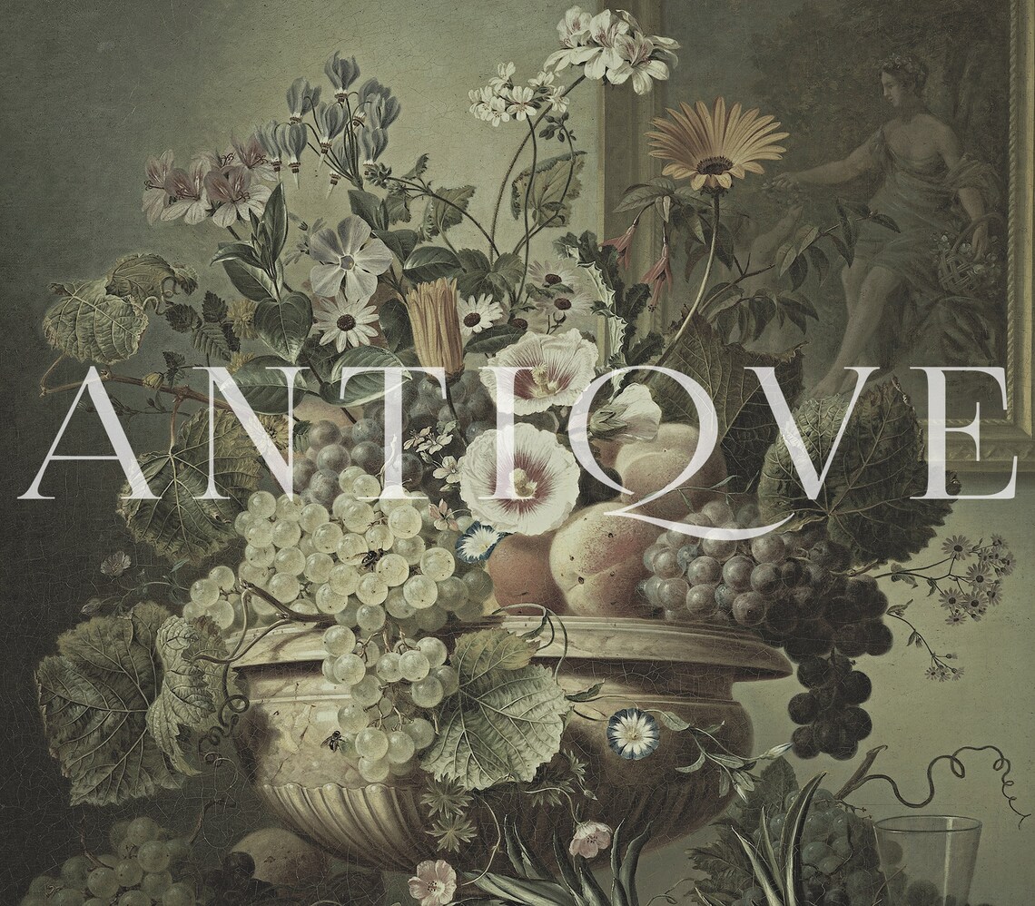 Floral Oil Painting Vintage Botanical Art Print - Image 2
