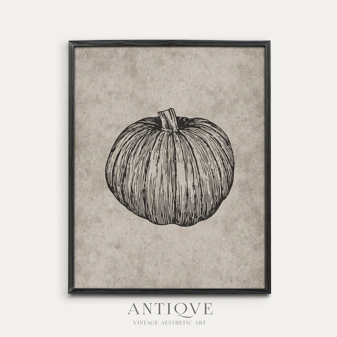 Vintage Sketch Of A Pumpkin, Halloween Gothic Art