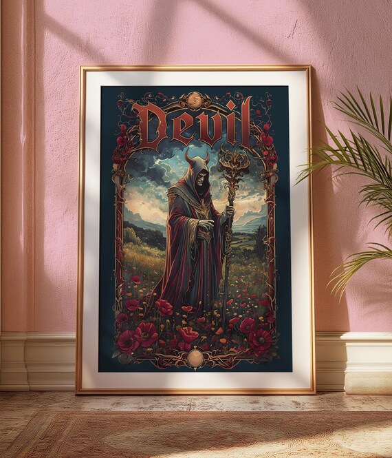 Tarot Devil Card, Dark Fantasy Art Print