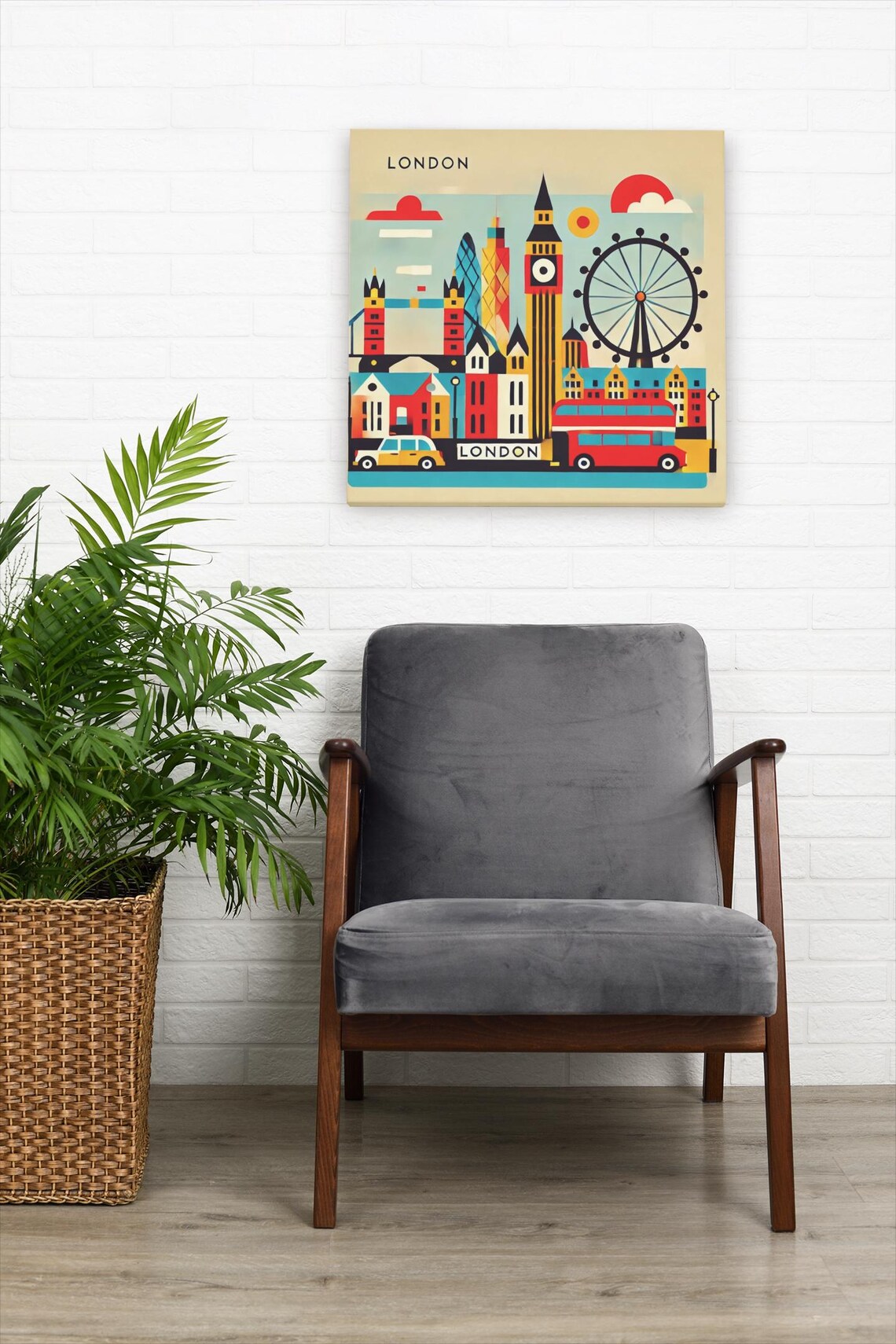London Cityscape, Colorful Travel Poster - Image 3