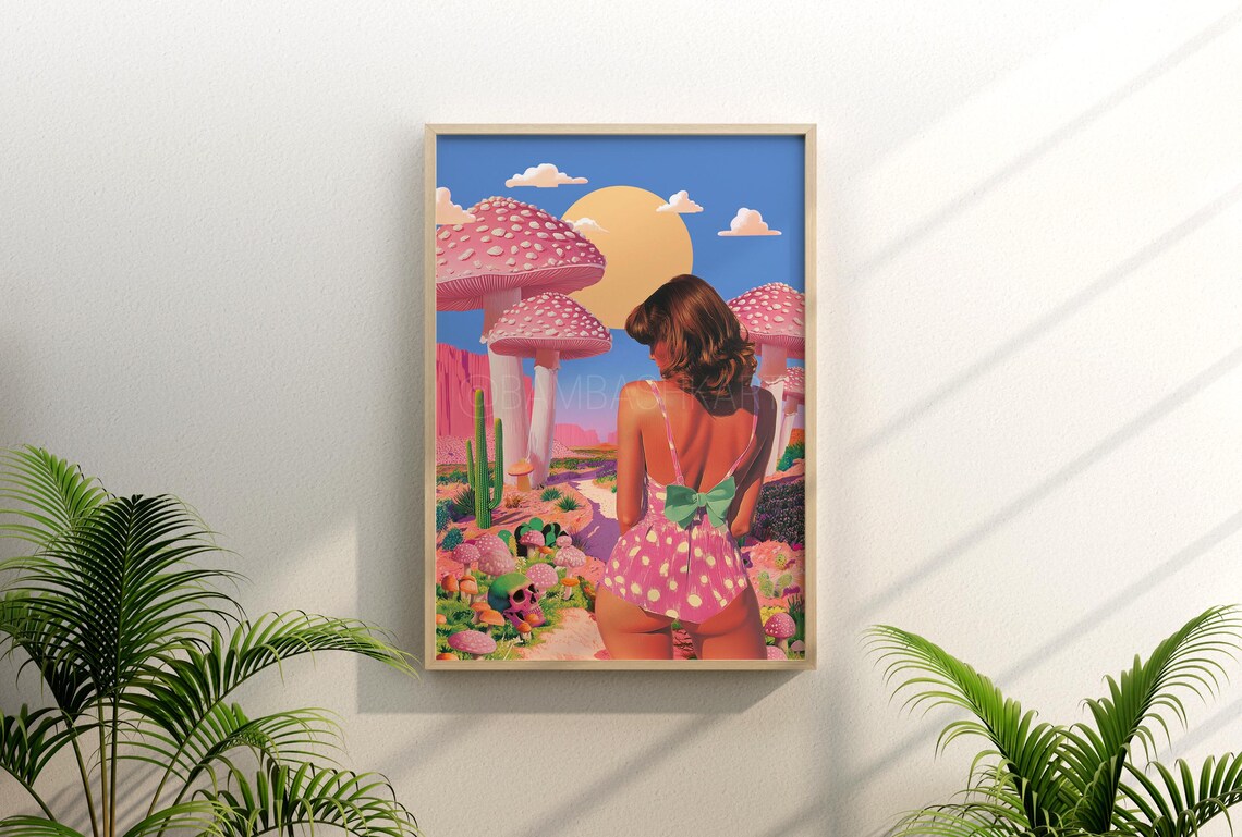 Lost V4 Psychedelic Mushroom Desert Landscape Art Print - Image 3