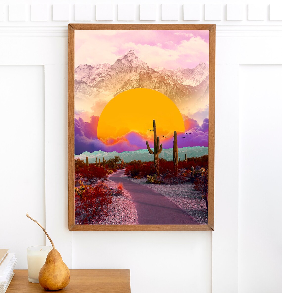 Surreal Desert Landscape Modern Art Collage Print - Image 2