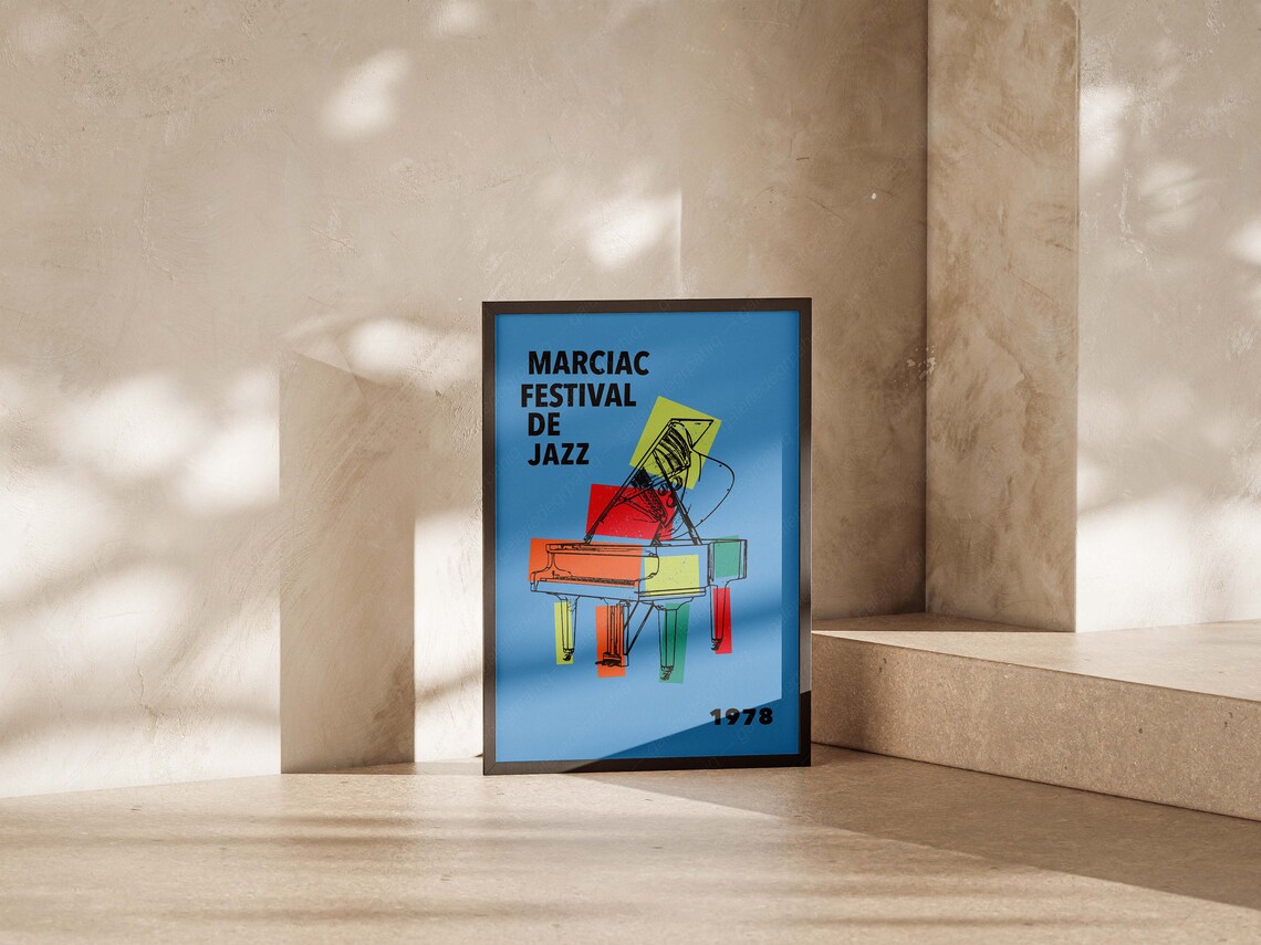 Marciac Festival De Jazz 1978 Grand Piano Blue French Music Poster - Image 4