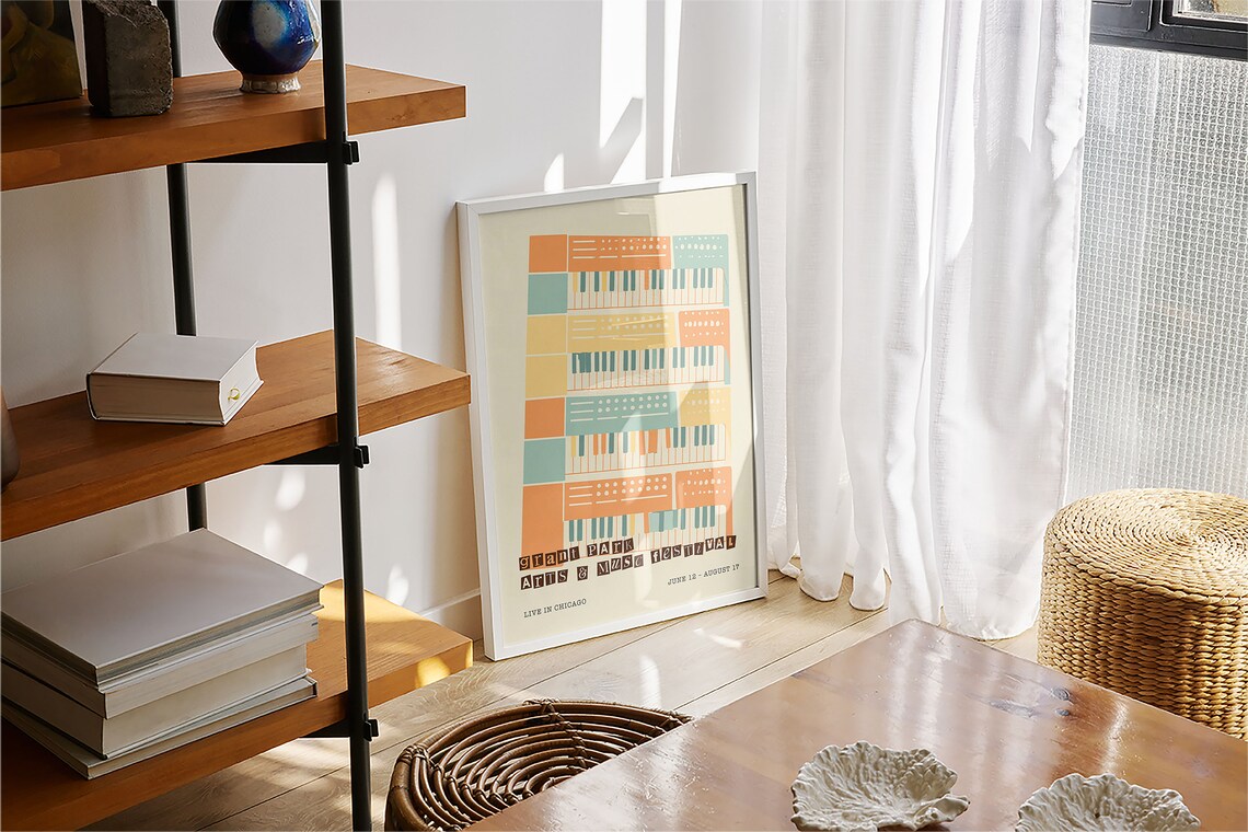 Grant Park Arts Music Festival Chicago Retro Keyboard Art Print - Image 4
