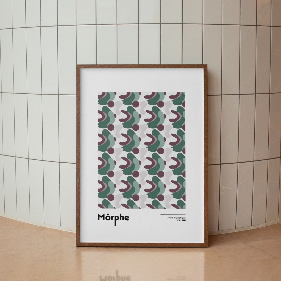 Morphe Organic Green Purple Pattern Gallery Graphic Art Poster