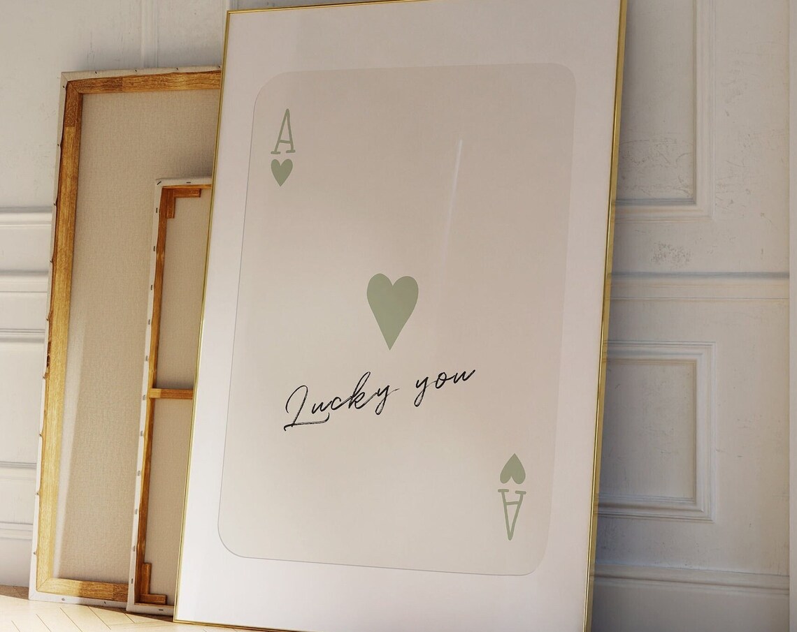 Ace Of Hearts Retro Trendy Aesthetic Poster