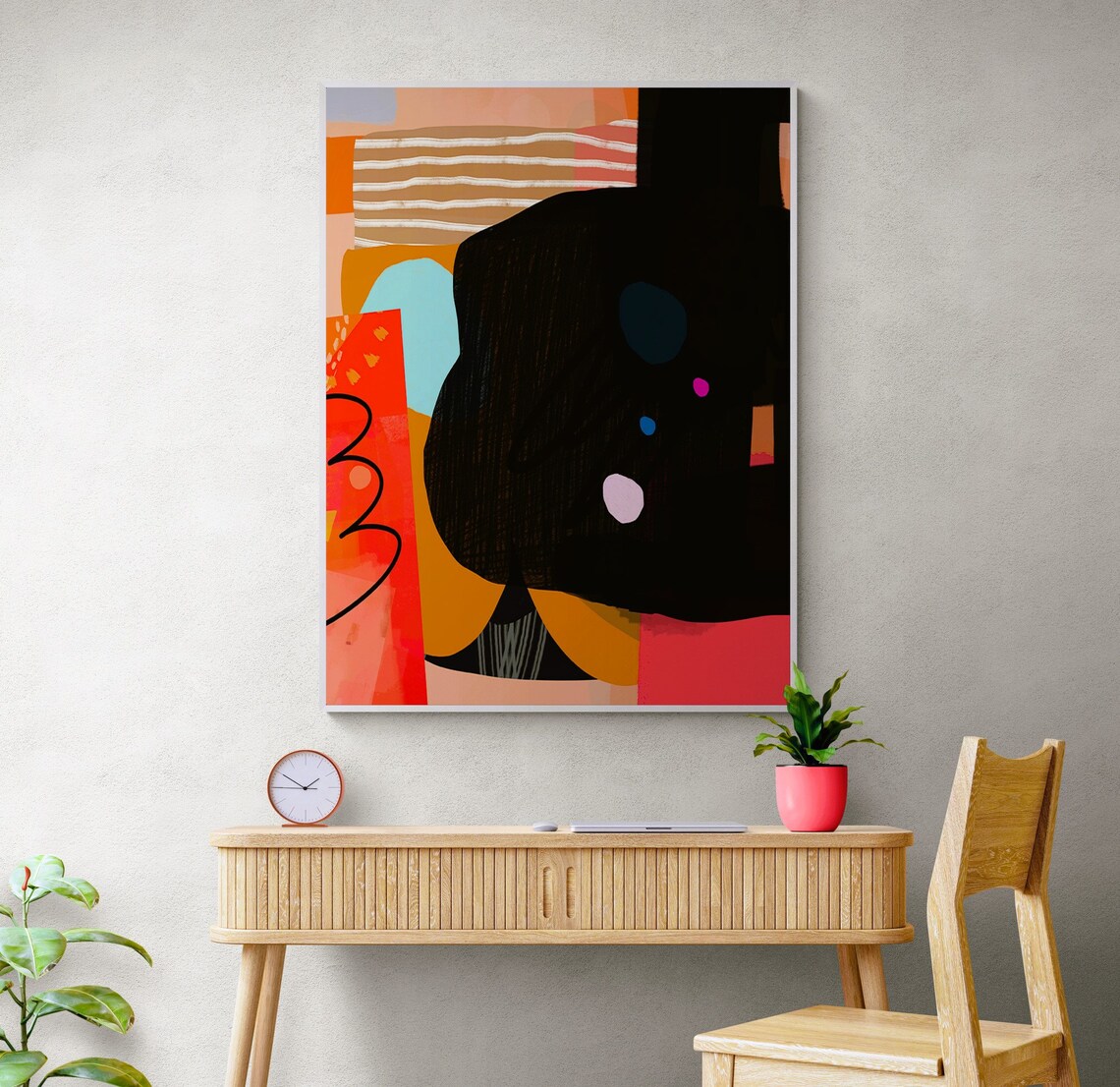 Modern Abstract Wall Art Black Orange Instant Painting Abstract Painting Print - Image 6