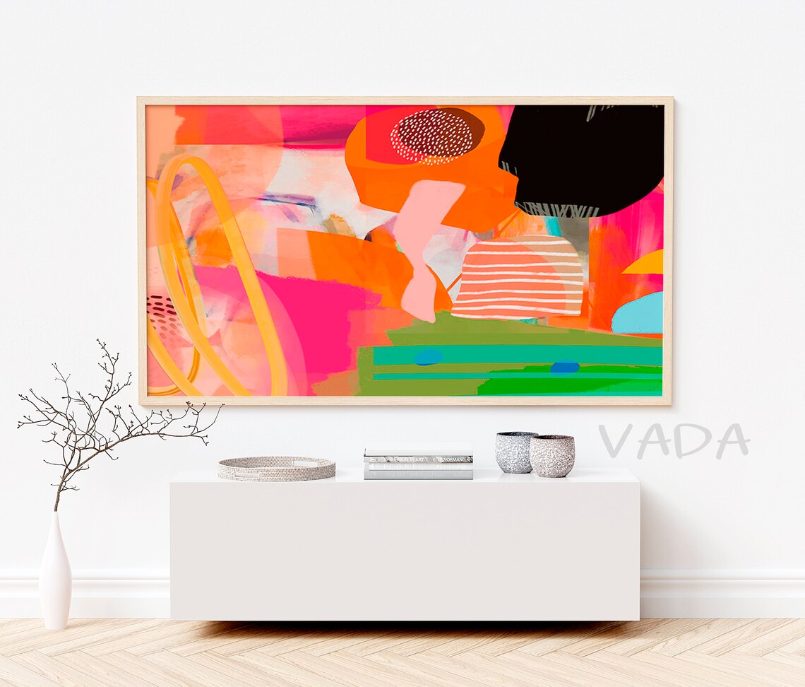 Frame TV Abstract Art, Colorful Multicolor Print