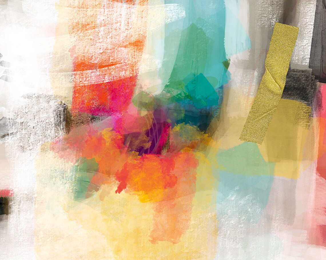 Abstract Multicolor Art Print, Modern Wall Decor - Image 2