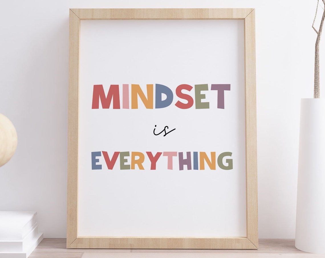 Mindset Is Everything Colorful Classroom Motivation Quote Poster