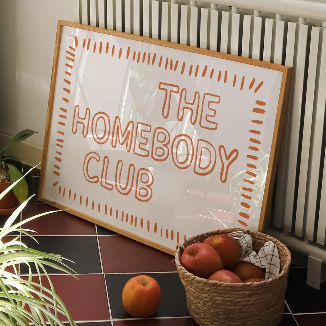 The Homebody Club Warm Orange Bubble Letter Typography Poster
