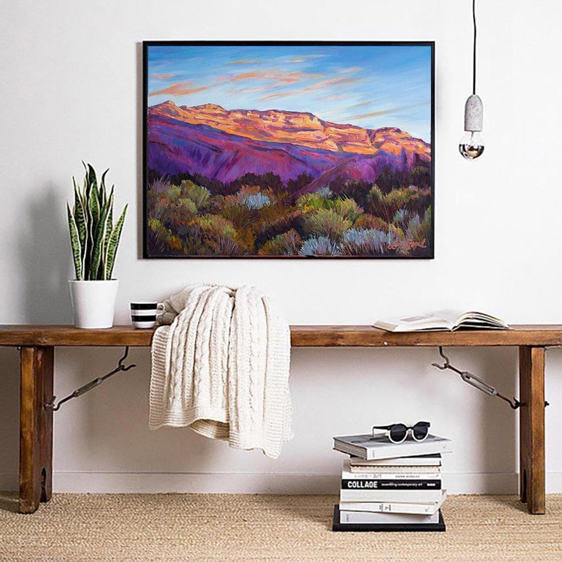 Ojai California Pink Sunset Mountains Desert Landscape Poster - Image 3