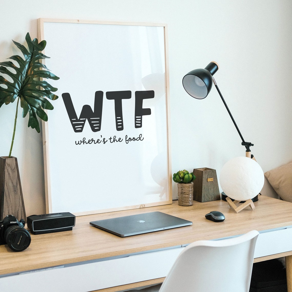 WTF Wheres The Food Funny Kitchen Poster Rustic Bold Humor Decor Sign - Image 2