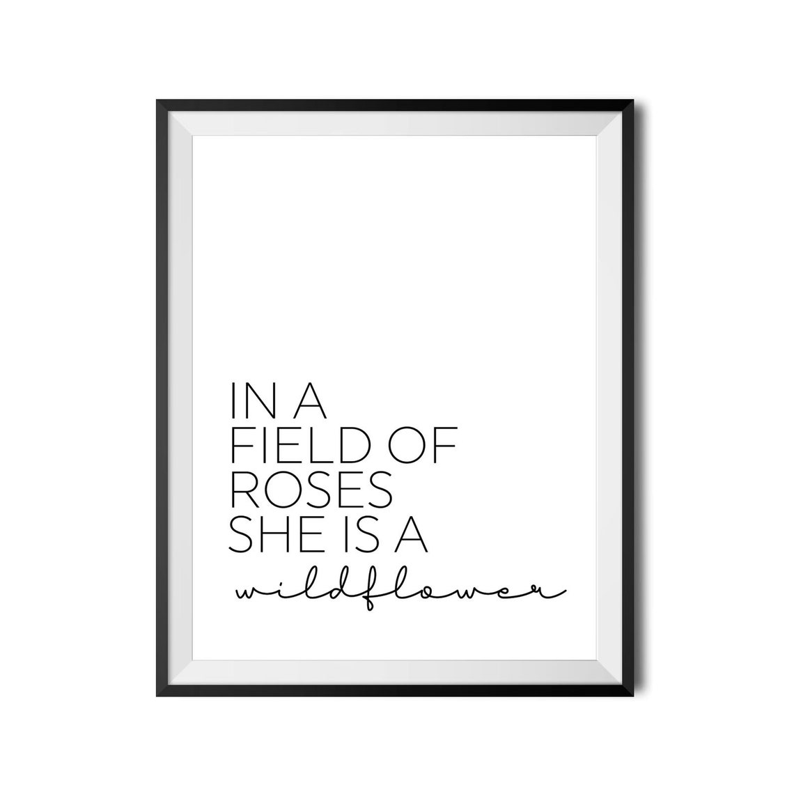 In A Field Of Roses She Is A Wildflower Print Inspirational Feminist Quote Poster Baby Girl Nursery Art Girls Room Decor Instant - Image 3