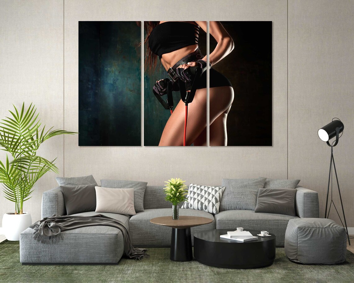 Athletic Woman Training With Resistance Bands Fitness Workout Sports Poster - Image 8