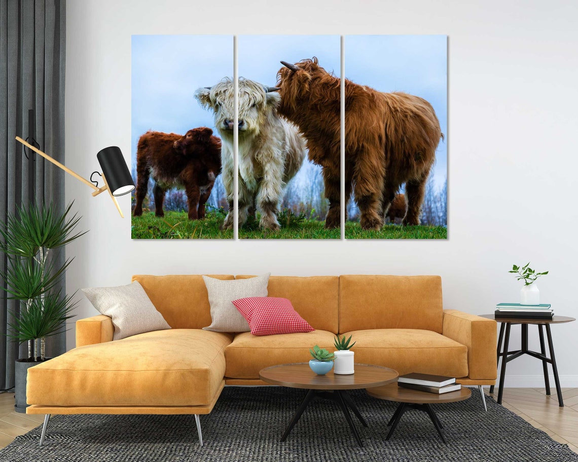 Highland Cows Herd Farm Field Shaggy Scottish Cattle Animal Poster - Image 4