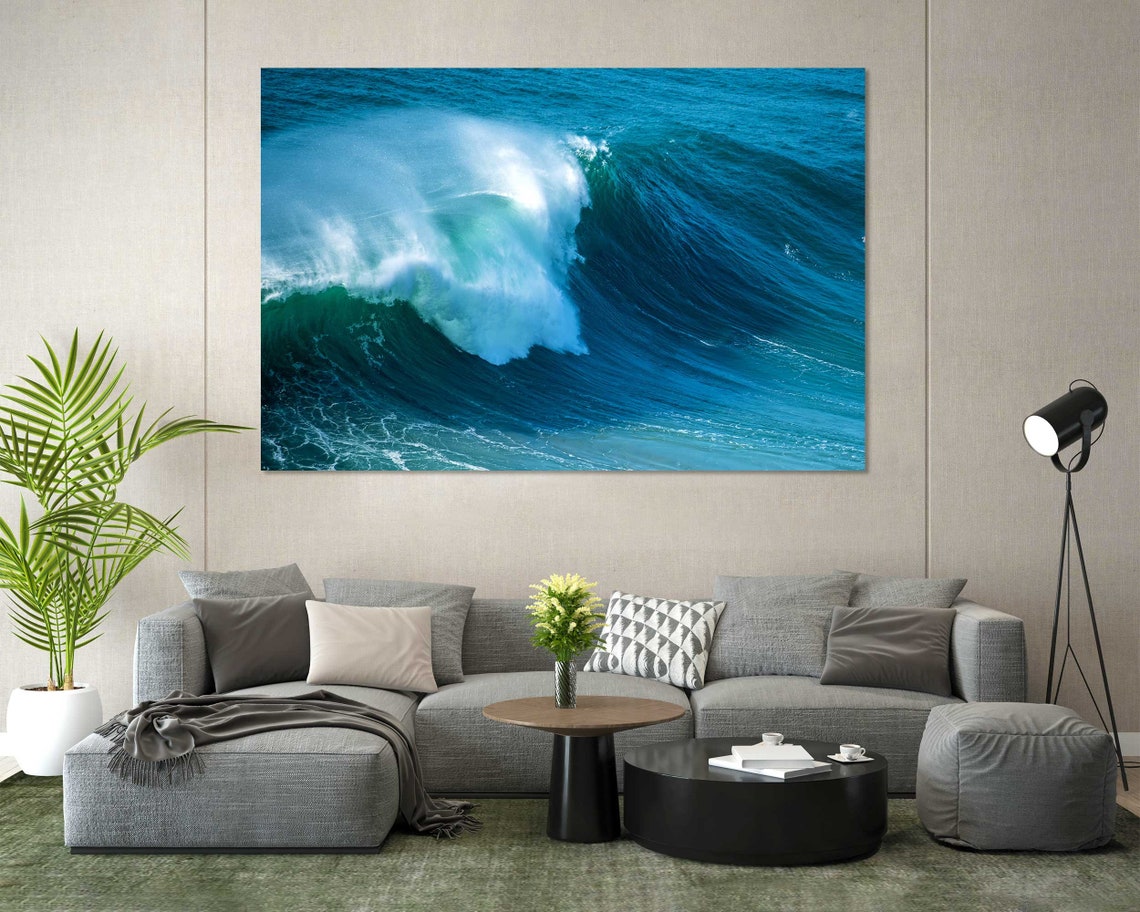 Mighty Blue Ocean Wave Curling White Foam Powerful Sea Surf Poster - Image 7