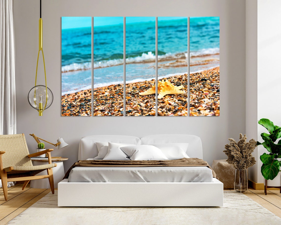 Starfish On Pebble Beach Turquoise Wave Summer Coastal Art Poster - Image 8