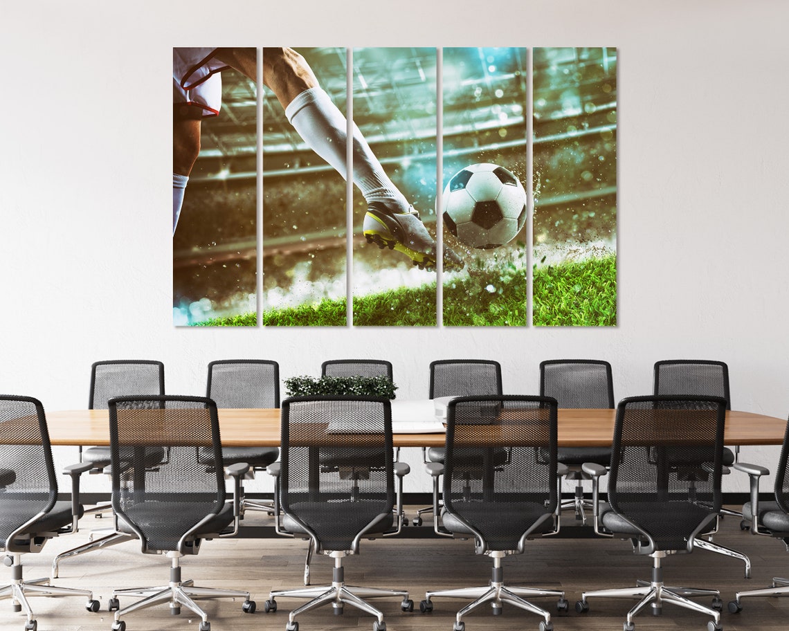 Soccer Player Kicking Ball Stadium Action Shot Sports Wall Art Poster - Image 4
