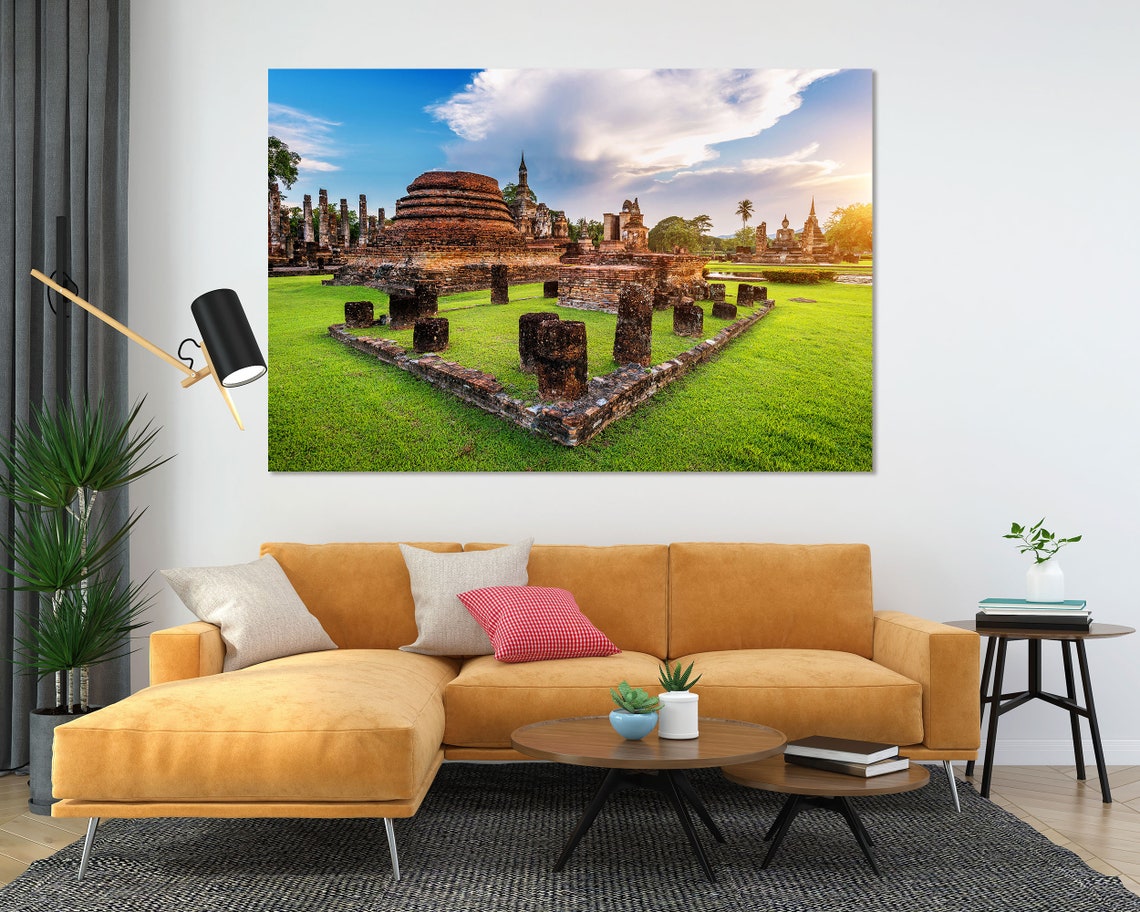 Sukhothai Historical Park Ancient Temple Ruins Sunset Thailand Poster - Image 5