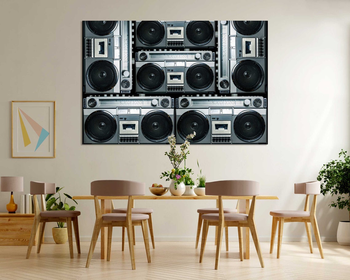 Vintage Boombox Collage Retro Hip Hop Music Room Wall Decor Poster - Image 5