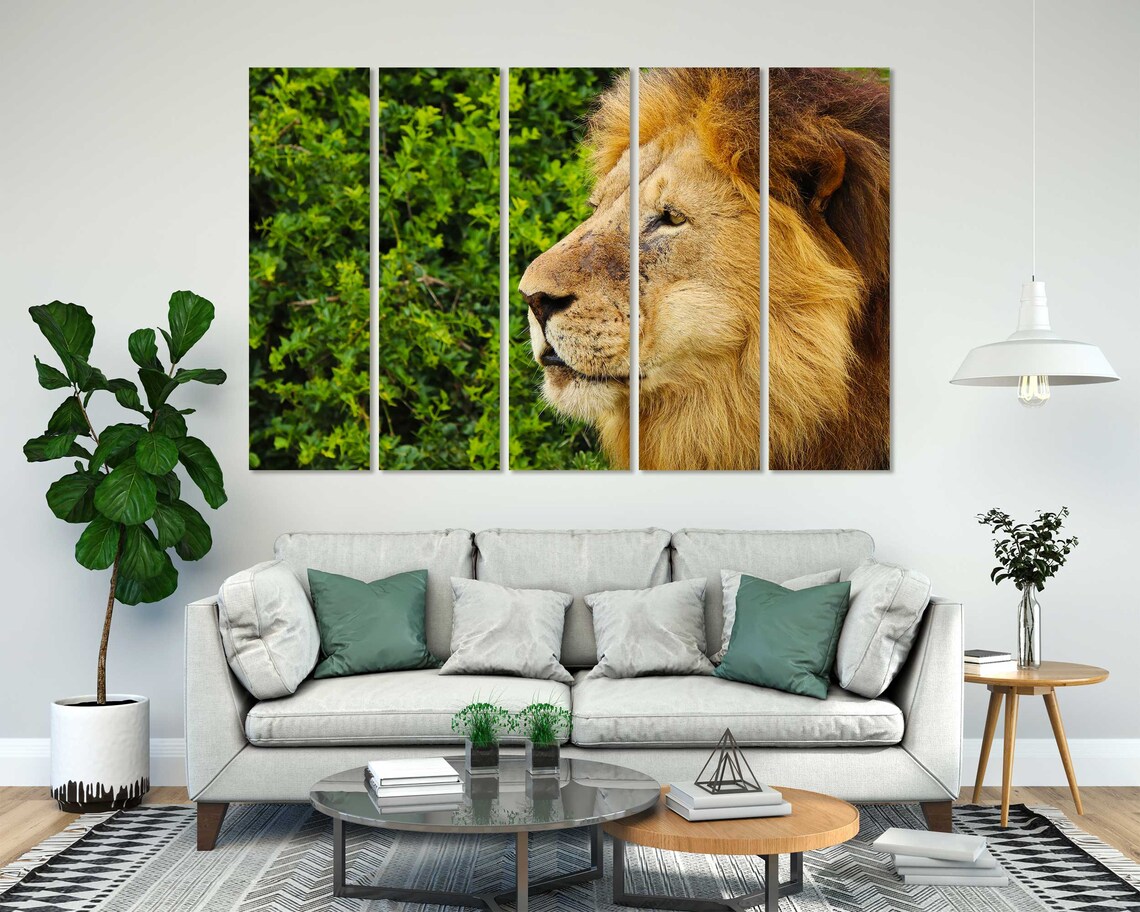 Majestic Lion Profile Close Up Golden Mane Wildlife Safari Poster - Image 7