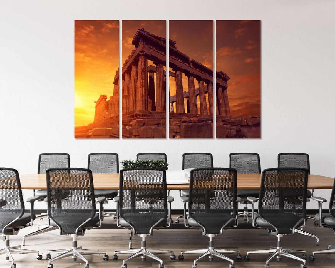 Parthenon Athens Greece Sunset Golden Columns Ancient Temple Poster - Image 4