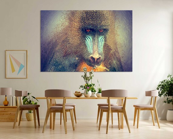 Portrait Of The Mandrill On For Decor Interior Wild Animals Home Decor Zoo Animals Pictures Print Jungle Animals Art For Wall