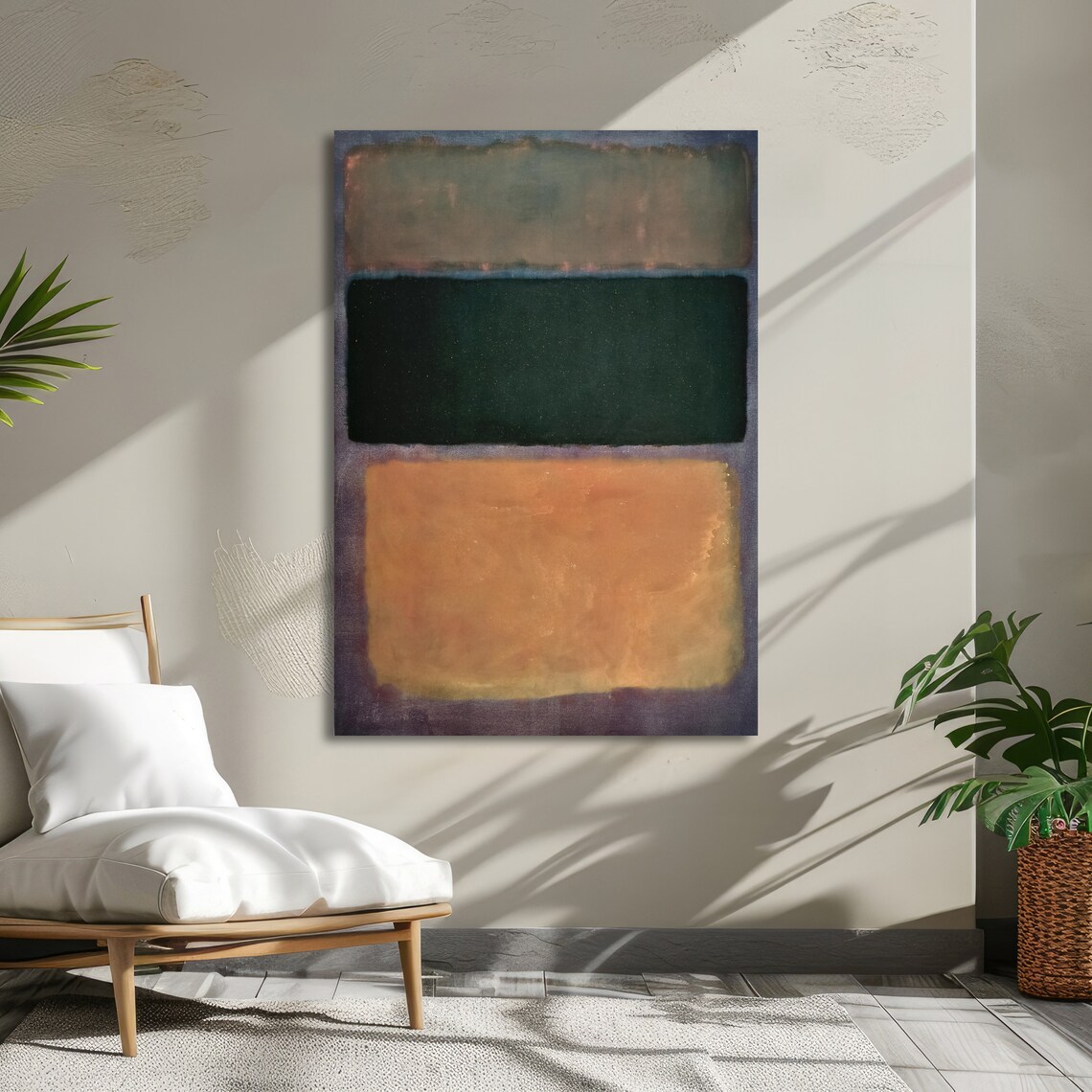 Earthy Green and Orange Rothko-Inspired Color Field Art Poster - Image 5