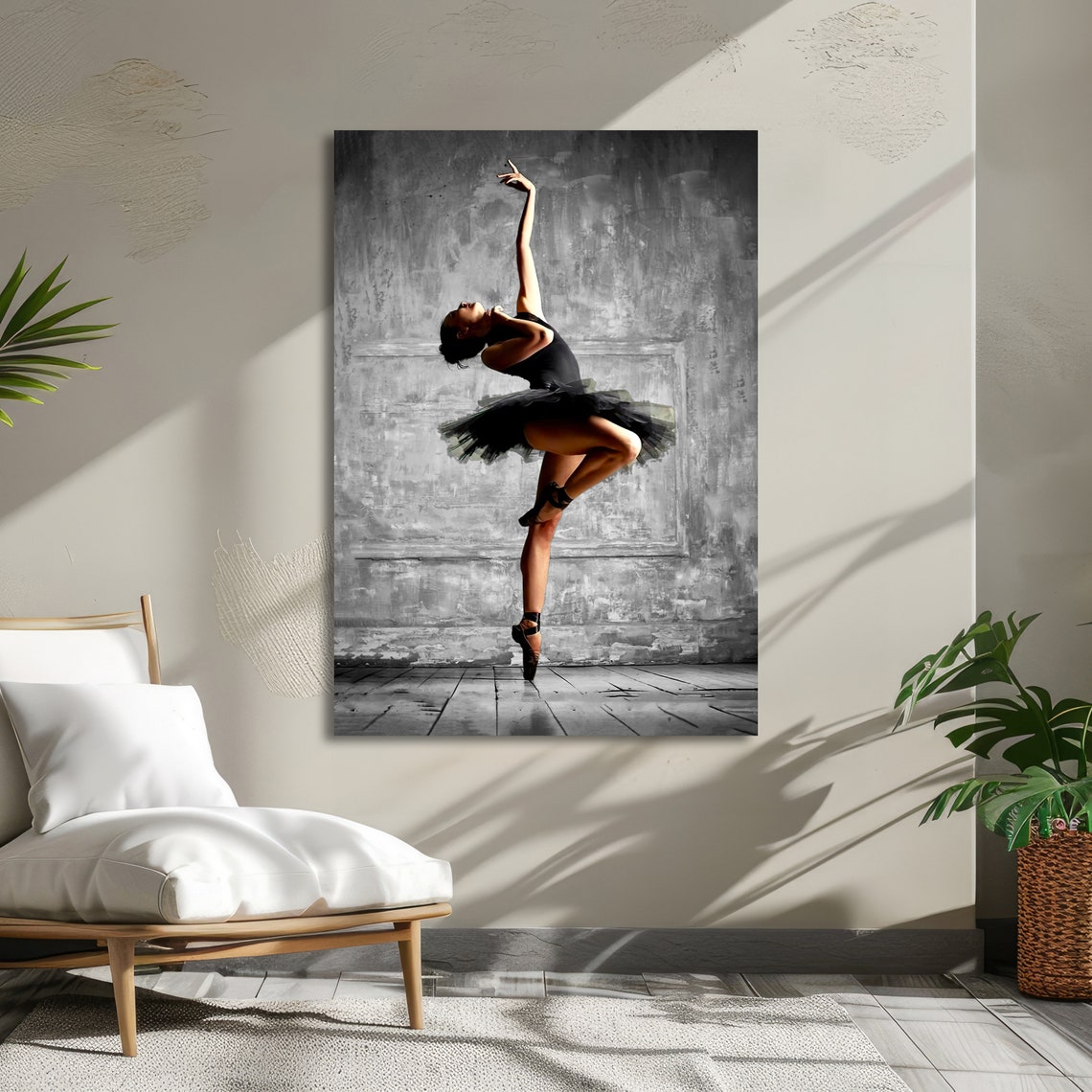 Graceful Ballerina In Black Tutu Elegant Dance Wall Decor Ballet Dancer Poster Wall Art Design Ready To Hang Decoration - Image 2