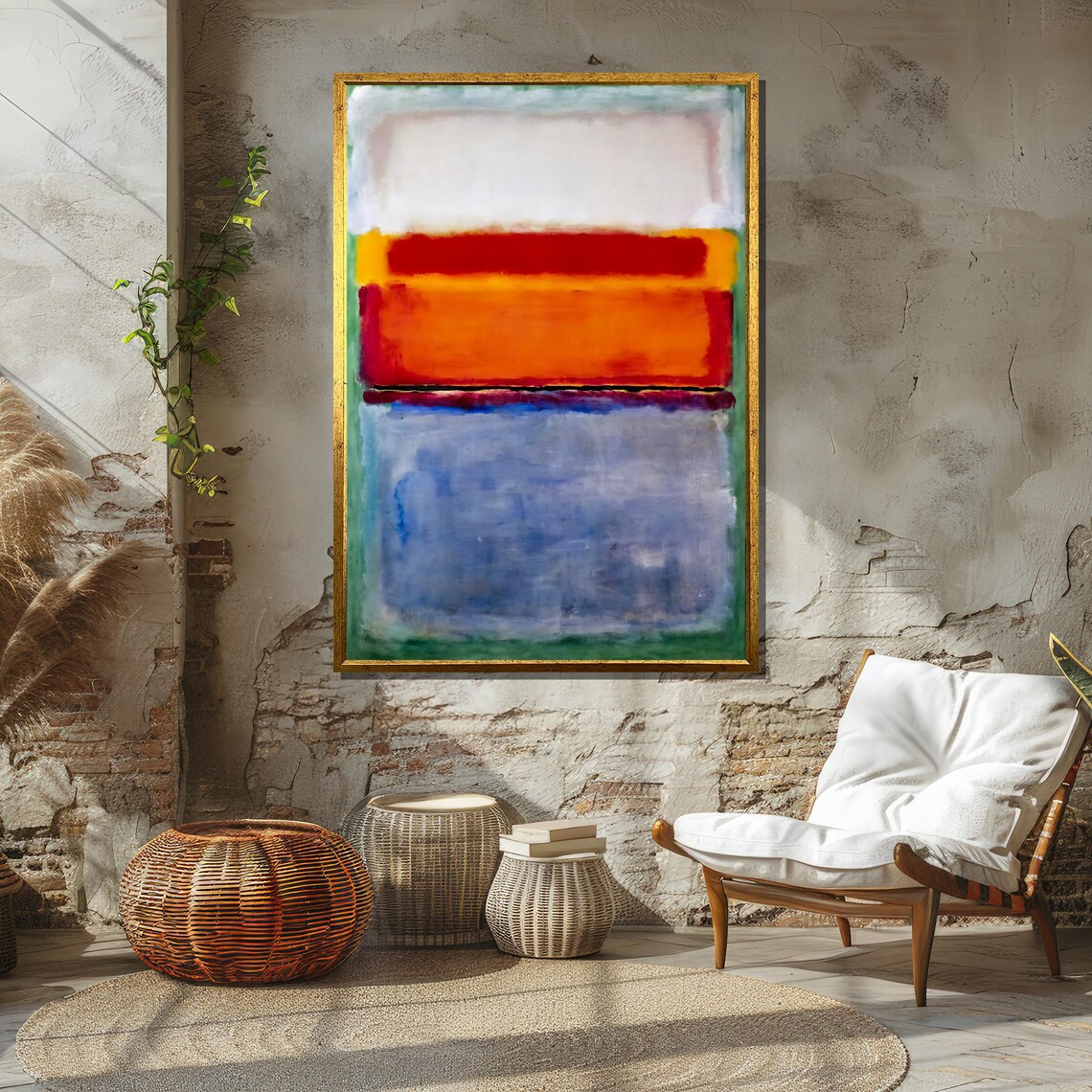 Rothko-Inspired Abstract Color Field in Orange Blue and Green Poster - Image 2