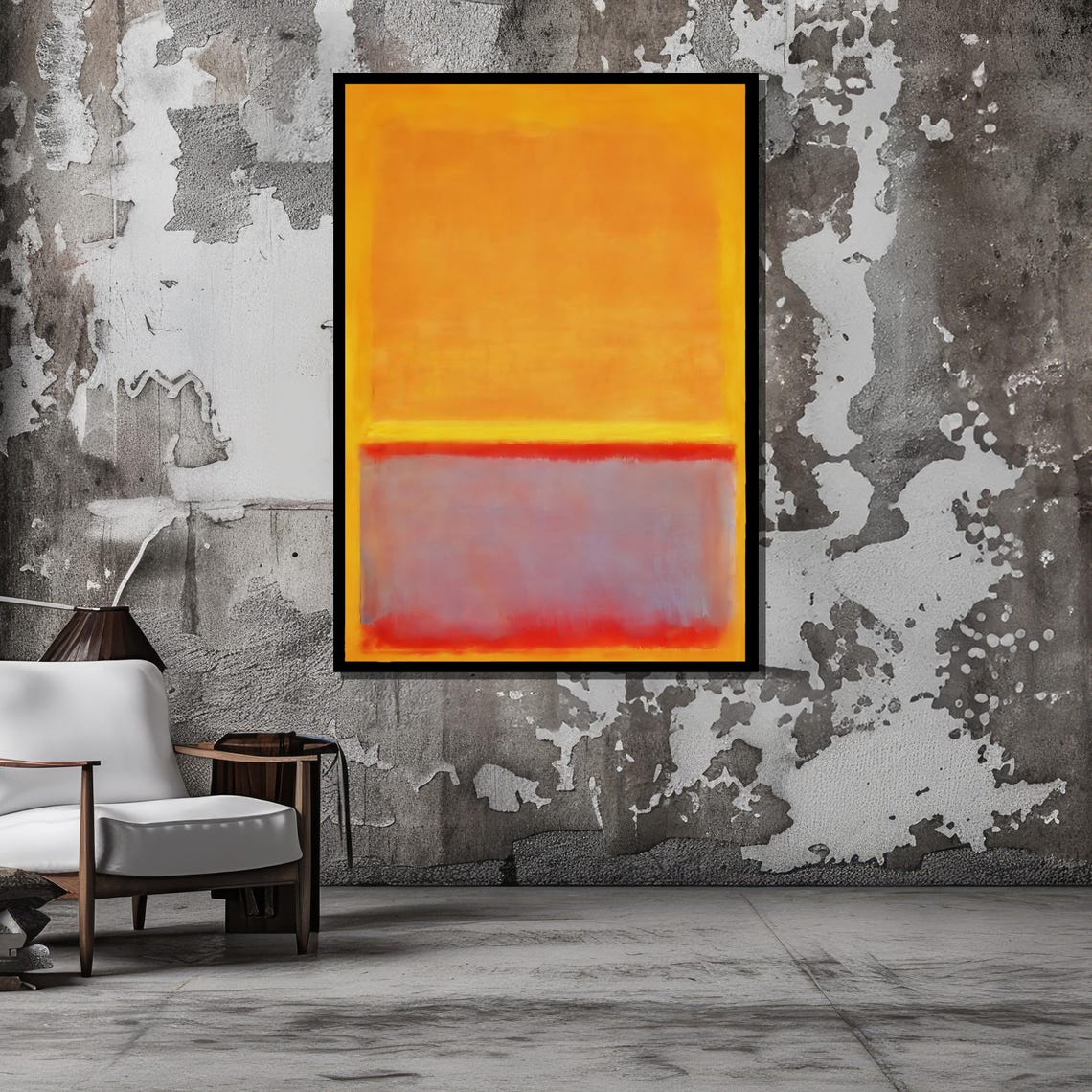 Abstract Expressionist Yellow Lavender and Red Color Fields Art Poster - Image 4