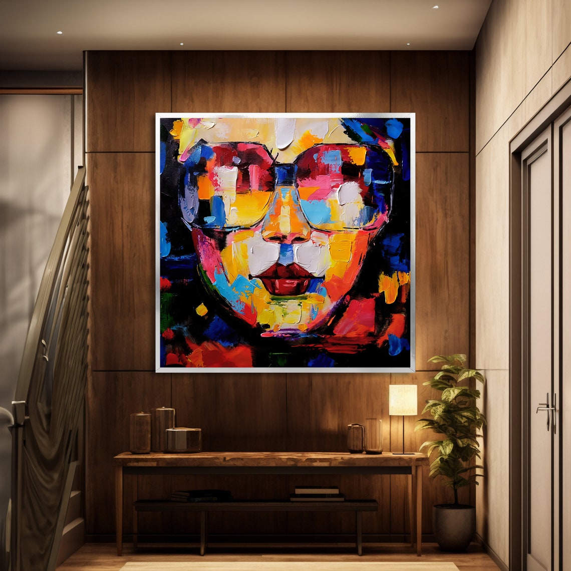 Colorful Sunglasses Abstract Vibrant Modern Art Bold Expressionist Wall Art Contemporary Pop Art Ready To Hang - Image 2