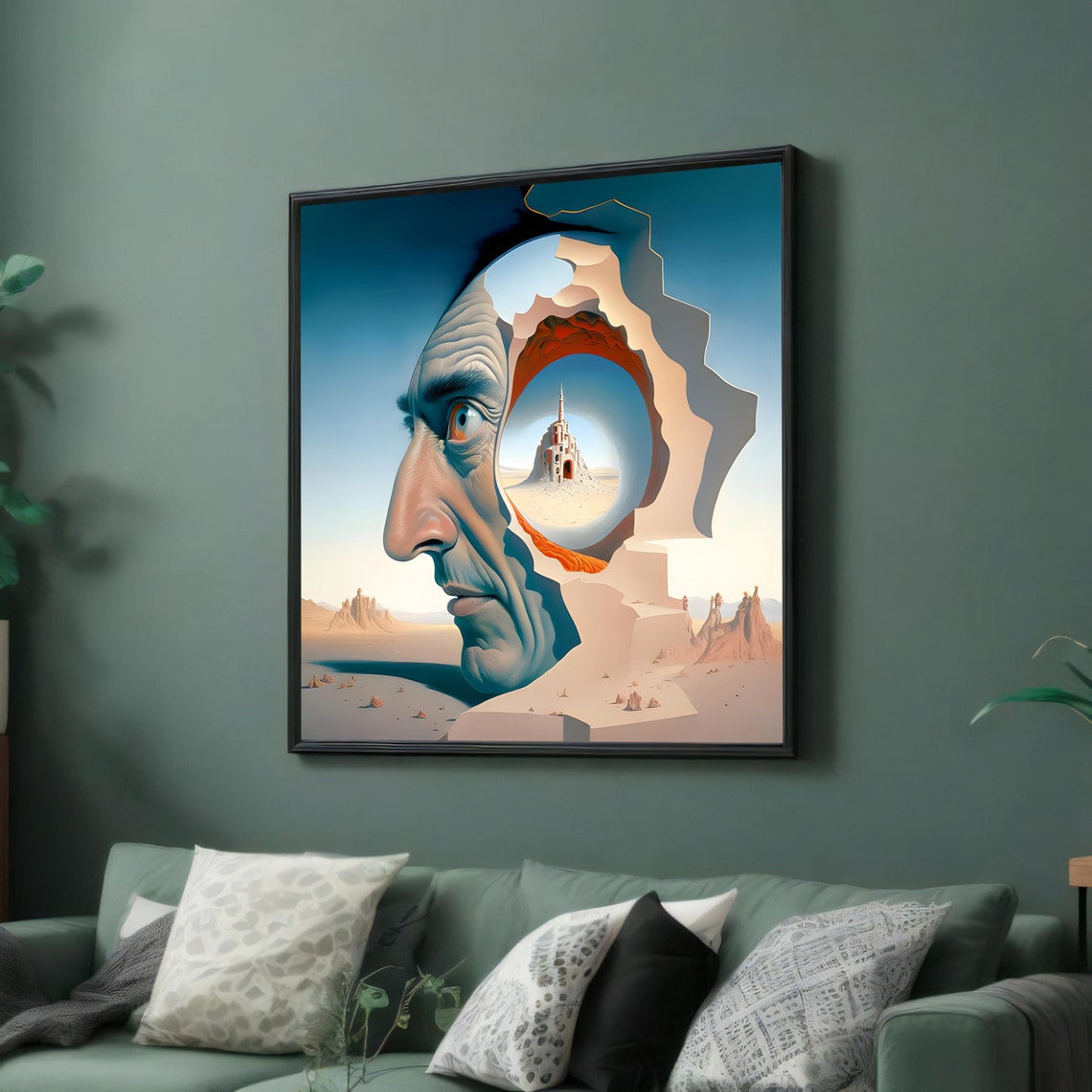 Surreal Desert Rock Face Castle Portal Fantasy Dreams Poster