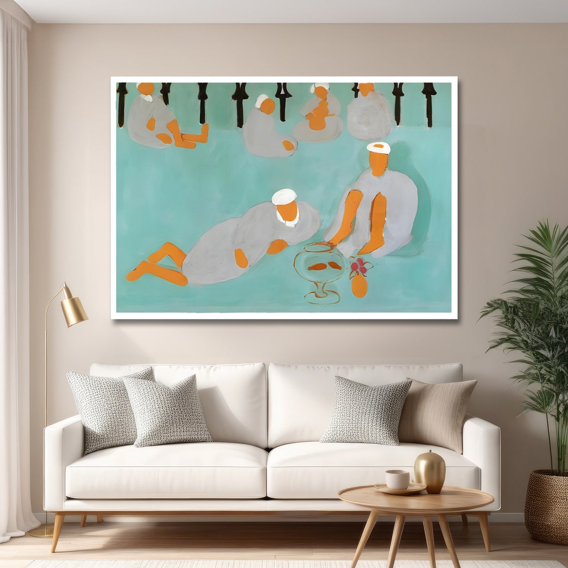 Matisse-Style Bathers Lounging Beside the Turquoise Pool Poster - Image 6